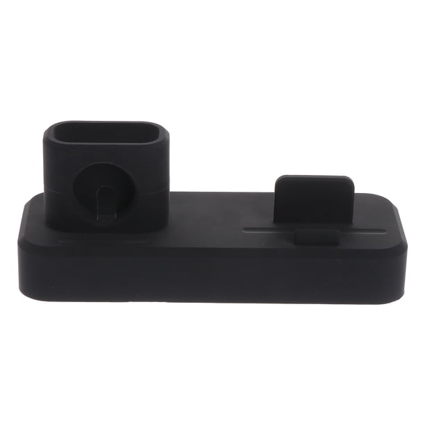 BRIGHTFUFU Teléfono móvil Reloj Auriculares Soporte de carga multifunción Base Soporte de carga de silicona (Negro)