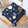 thumbnail image 2 of Blue Christmas Snowflake Pattern Square Tablecloth,Waterproof Square Table Cover,Wipeable Spillproof Washable Table Cover for Home Kitchen Party Decor 42"X42"(107x107cm), 2 of 6