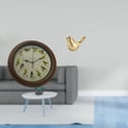 thumbnail image 2 of Elegante reloj de pared con pájaros cantores y estatua de pájaros dorados para comedor, oficina, sala de estar o decoración de inauguración de casa., 2 of 7