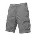 thumbnail image 4 of BVnarty Men's Summer Multi-Functional Cargo Shorts Solid Color Outdoor Casual Shorts With Multiple Pockets For Hiking And Workouts Gray S, 4 of 7