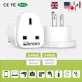 thumbnail image 1 of UK to US America Plug Adapter, LENCENT 2 Pack Grounded USA Visitors Travel Converter, Converts All Type G Plugs from, 1 of 5