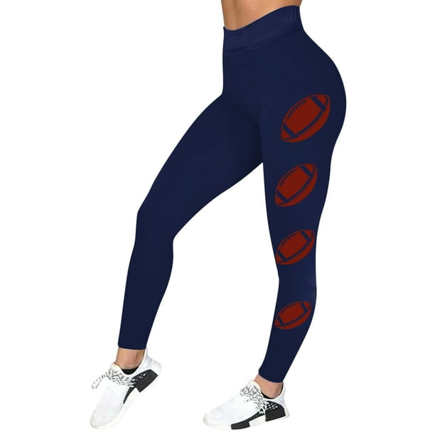 MKLEKYY Leggings de compresión para mujer, pantalones deportivos casuales de yoga para mujer, leggings ajustados con estampado de béisbol, pantalones de entrenamiento casuales