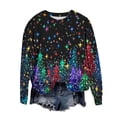 thumbnail image 2 of Pounoo Christmas Tree Christmas Sweatshirt for Women Xmas Holiday Cute Print Crewneck Long Raglan Sleeve Pullover Top Fall Clothes Gift, 2 of 6
