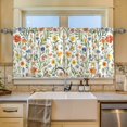 thumbnail image 2 of Yayeee Kitchen Curtains Tier Set of 2 Light Filtering 57"x24" Over Sink Window Panels, Watercolor Wildflowers Pattern, 2 of 7