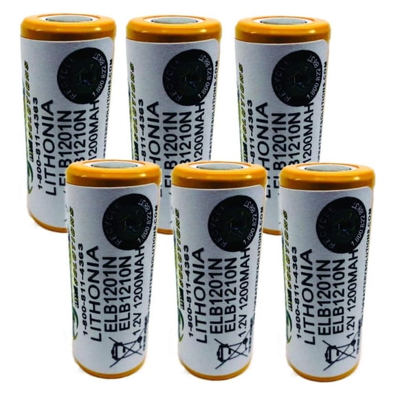 6PC Lithonia ELB1210N, ELB1201N Replacement Battery
