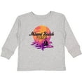thumbnail image 3 of Inktastic Miami Beach Florida Vacation Sunset Girls Long Sleeve Toddler T-Shirt, 3 of 5