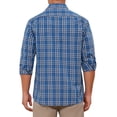 thumbnail image 3 of CAMISA DE VESTIR DE MANGA LARGA A CUADROS PARA HOMBRE INSPIRAR CHIC, CON COLLAR PUNTA Y BOTONES, TALLA XL, AZUL OSCURO, 3 of 6