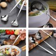 thumbnail image 2 of Stainless Steel Soup Ladle Kitchen Long Handle Serving Soup Spoon Home Restaurant Tableware Workhe, 2 of 9