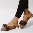 thumbnail image 3 of Women's Summer Sandals with Bowknot: Comfy, Lightweight, Square Toe Strappy Flats, Easy Slip-on Design, 3 of 12