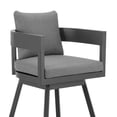 thumbnail image 6 of Benjara Enya 26" Outdoor Swivel Counter Stool Chair- Gray Aluminum- Cushions, 6 of 9