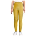 thumbnail image 1 of MSemis Girls Jazz Dance Leggings Metallic Ribbed Elastic Waistband Solid Color Toursers for Hip-hop Performance Gold 120, 1 of 7
