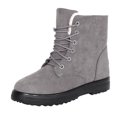 thumbnail image 2 of EKVAHL Women's Lace‑Up Winter Snow Boots, Faux Suede Walking Boots, Non‑Slip Cold Weather Outdoor Flat Casual Boots Gray, 2 of 3