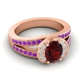 thumbnail image 3 of 2.35 T.C.W Wonderful Oval Cut Garnet & Amethyst Gemstone Wedding Ring for Ladies Solid 18K Rose Gold Size 9 by Diamond-Capitals, 3 of 8