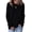 Black, variant on Sweaters for Women Hollow Out Long Sleeves Soft Knit Crewneck Winter Sweater