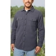 thumbnail image 3 of Freedom Foundry Men's Fleece Heavyweight Jackets Super Plush Sherpa Lined Jacket Shirt (Gray, Medium), 3 of 4