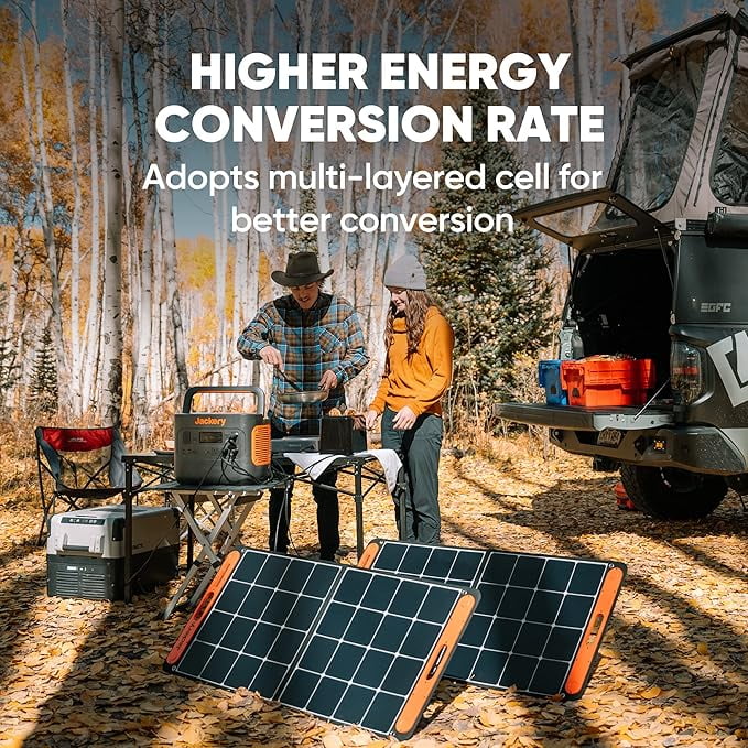Restored Jackery Solar Saga 100W Solar Panel - High-Efficiency - New Version - Bifacial - Portable - Black ( Refurbished)