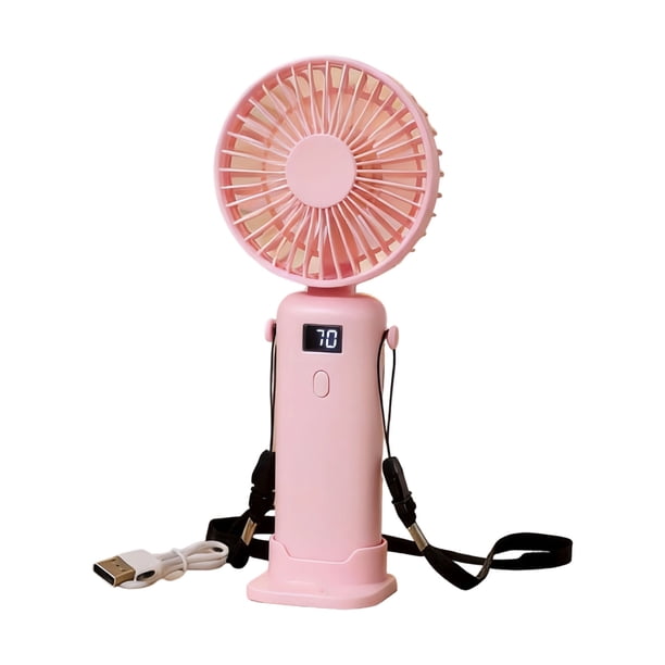 Portable Handheld Fan Rechargeable Mini Fan With Digital Display 3 Speed Small Fan For Travel Office Outdoor