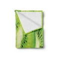 thumbnail image 2 of Kiwi Soft Flannel Fleece Throw Blanket, Summer Round Exotic Fruits Slices Macro Photo, Cozy Plush for Indoor and Outdoor Use, 50" x 70", Lime Green, by Ambesonne, 2 of 5