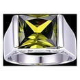 thumbnail image 3 of NUNCAD 9.5ct Radiant Cut Created Green Peridot Pure 925 Sterling Silver Bands Engagement Rings for Men Size 6-14, 3 of 5