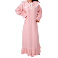 thumbnail image 2 of MVRLSH Pajamas For Women Set Winter Solid Color Flannel Nightgown Coral Fleece Warm Princess Court Design Long Sleeve Sleep Dress Pink M-Xxl, 2 of 5
