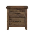 thumbnail image 2 of Rustic Brown Nightstand Vintage 2-Drawer Bedside Table, Countryside Style, 2 of 6