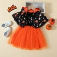 thumbnail image 2 of MEZZALL Halloween Girls Outfits Toddler Sets Cute Printed Cape Mesh Vest Dress Party Wear For Casual Fall Winter Clothes Festival Clothes Breathable / 2-3 Years, 2 of 8
