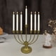 thumbnail image 1 of Candelabro de Hanukkah de hierro dorado, superficie brillante de siete cabezas, 1 of 6