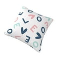 thumbnail image 3 of YFYANG Square Decorative Throw Pillow Case (Without Pillow Insert), Love Letters Pattern Bedroom Sofa Car Cushion Cover, 16"x16", 3 of 9