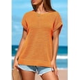 thumbnail image 4 of PRETTYGARDEN Womens Spring Tops Summer Shirts Crochet Cap Sleeve Sweater Pullover Cute Crew Neck Beach Cover Ups, 4 of 9
