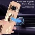 thumbnail image 2 of Compatible with Google Pixel 8 Case with Ring Holder Black, Aesthetic Slim Google Pixel 8 Phone Case Silicone Soft Cover Shockproof Luxury with Kickstand (Pink), 2 of 14