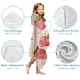thumbnail image 7 of Strawberry Plants Fruit Heart Beige Pattern Hooded Bath Towel，60"x35" for Ages 3 To 12 Kids, Quick Dry Lightweight Soft Microfiber Hood Beach Towel Cover Up for Kids, 7 of 7