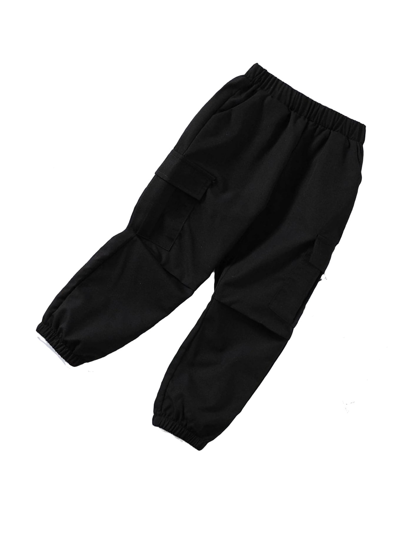 Casual Plain Cargo Pants Black Toddler Boy Pants ( Boy's)