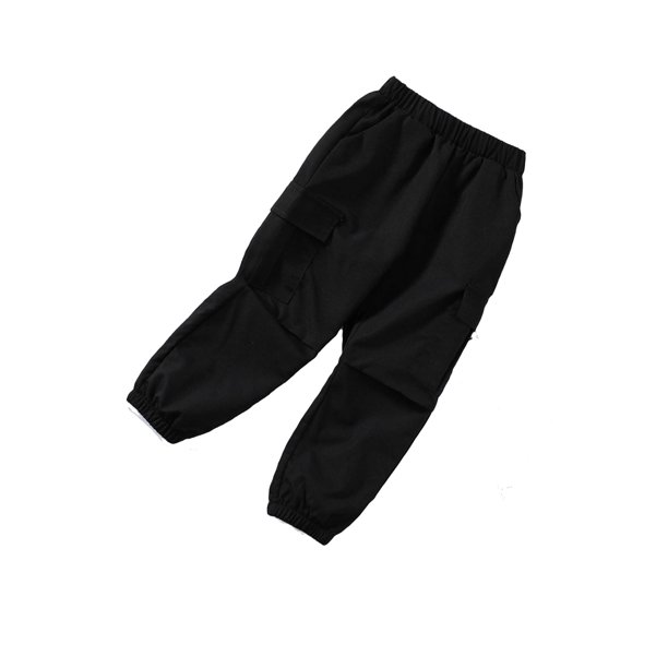 Casual Plain Cargo Pants Black Toddler Boy Pants ( Boy's)