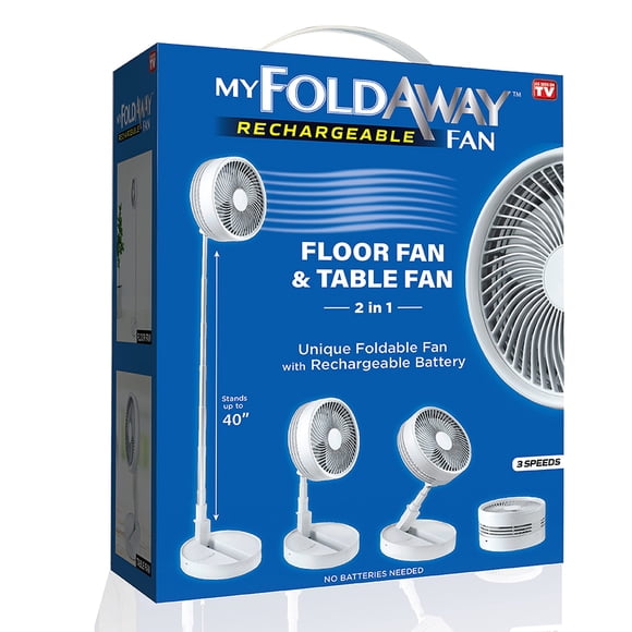 Ventilador plegable recargable Bell+Howell My Foldaway 3 modos 4 a 40 pulgadas