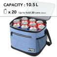 thumbnail image 4 of Tirrinia Insulated Lunch Box for Men, Thermal Reusable Portable Soft Cooler Bag, Womens Lunch Bags for Work, Adjustable Shoulder Strap, Light Blue, 10L, 4 of 8