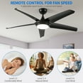 thumbnail image 5 of Dextrus Contemporary 56" Ceiling Fan with Light and Remote Control, High-Powered DC Fanlight with Reversible 5 Blades, 3 Adjustable Color Temperatures, Memory Feature, Whisper-Quiet Motor, Black, 5 of 6