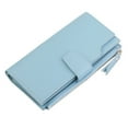 thumbnail image 2 of SPRING PARK Women's Wax Genuine Faux Leather Solid Color Large Capacity Clutch Wallet Card, 2 of 6