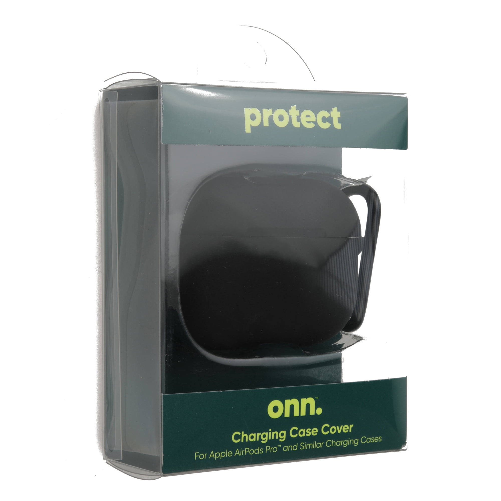 onn. Charging Case Cover For AirPods, Earphone Neck Strap and Carabiner  Included