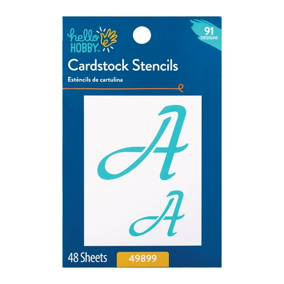 Hello Hobby Cardstock Stencil Set, 3.5" x 4.5", 48 Piece, Flourish