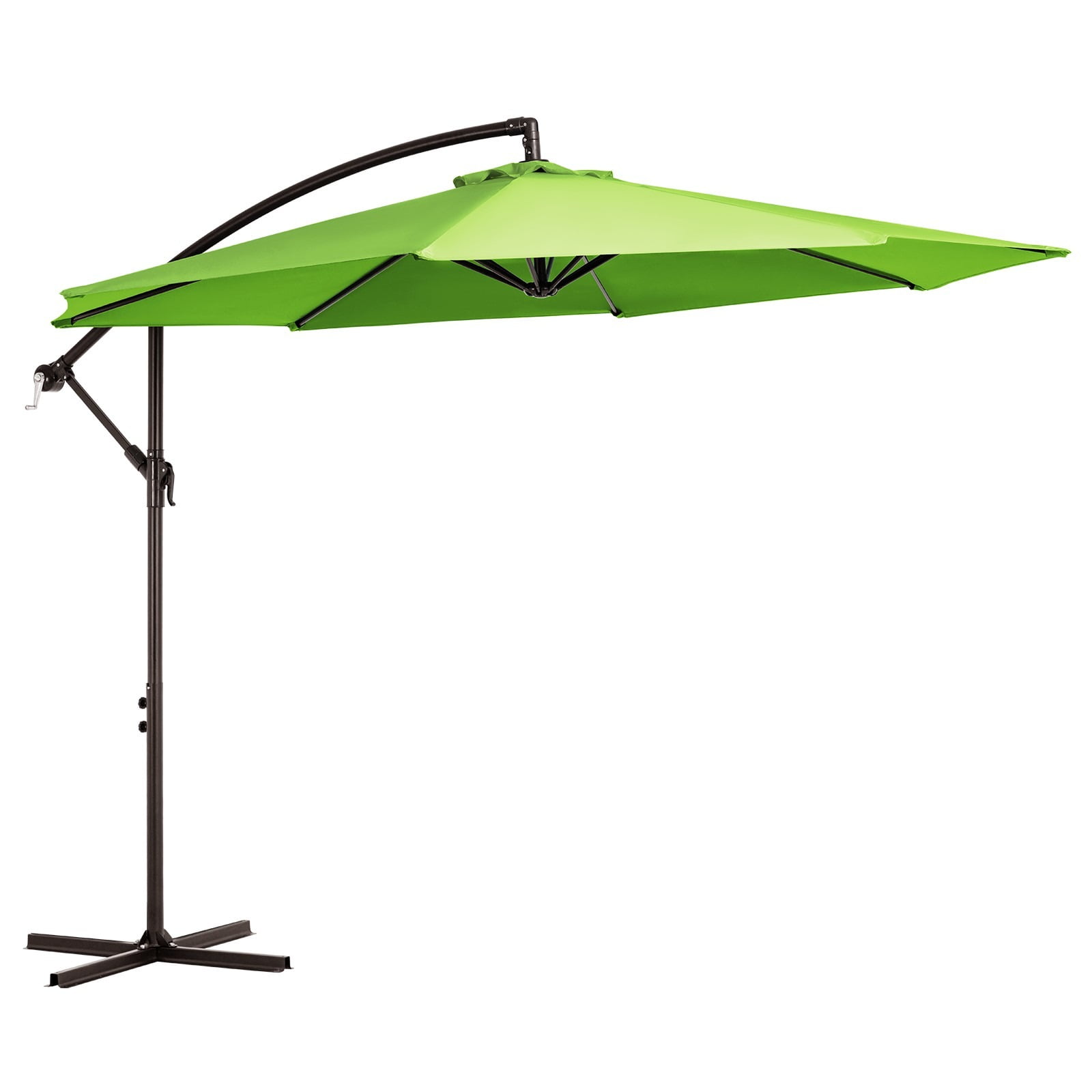 WULFUL 10ft Offset Hanging Outdoor Cantilever Patio Umbrella for Garden, Green