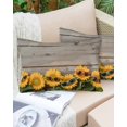 thumbnail image 6 of Sunflower Throw Pillow Cover 24 x 36 Inch Decorative Pillow Cover Sunglasses Rustic Wood Grain Brown Summer Lumbar Pillowcase Seasonal Rectangle Cushion Case for Couch Sofa Bed Living Room, 6 of 7