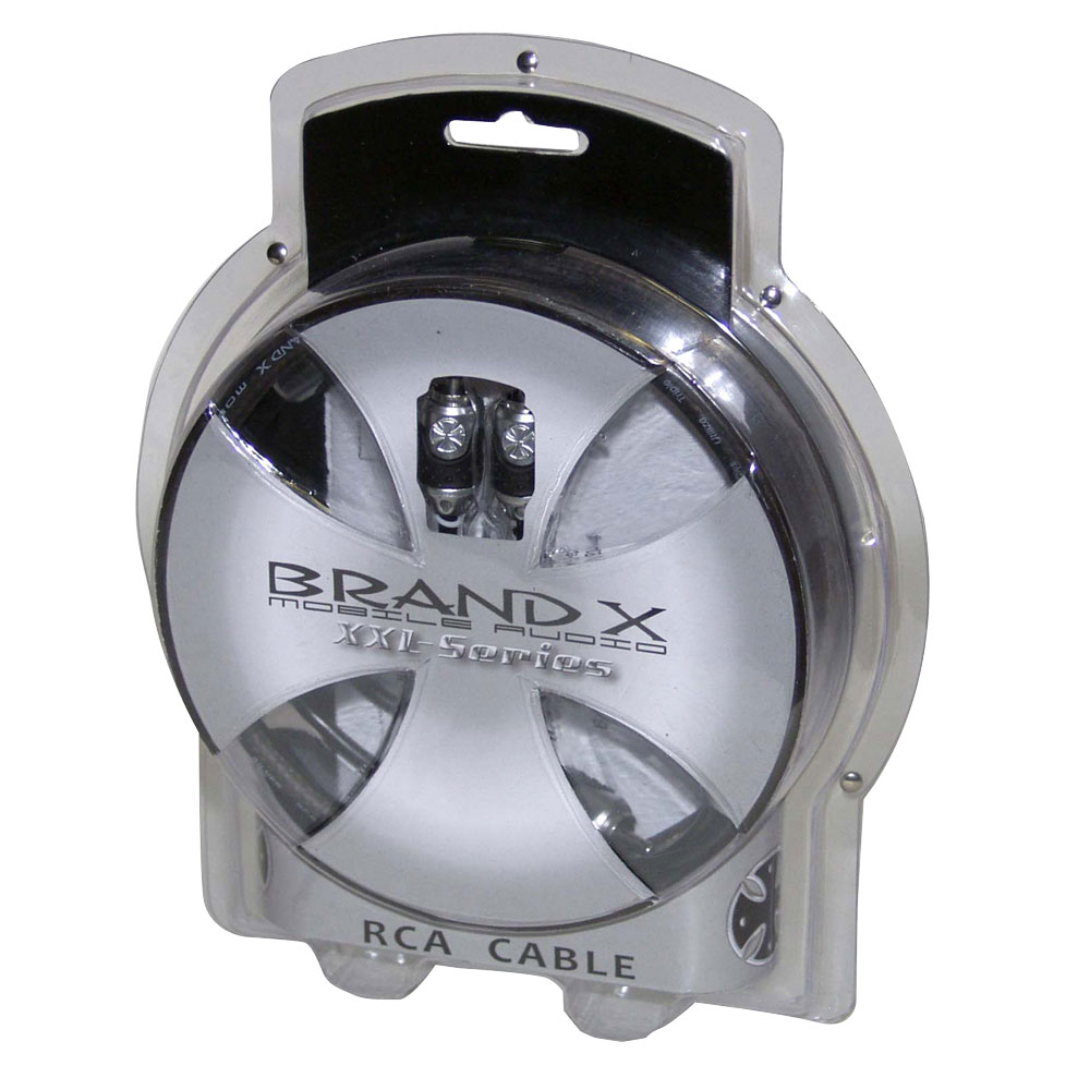 BRAND-X XXL15RCASQ - 1'.5" Foot Hi-End Black/Silver Stereo RCA Cable