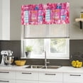 thumbnail image 4 of Happy Birthday Curtain Valances for Windows, Kitchen Valance Window Treatments Panel 2 Pack, Pink Balloons Bows Polka Dot Cakes Rod Pocket Short Curtains for Bathroom Bedroom 42 x 18 Inch, 4 of 8