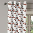 thumbnail image 2 of Ambesonne Cars Grommet Curtain, Formula Race Rally Win, 50" x 72", Scarlet Black White, 2 of 6