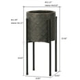 thumbnail image 6 of Luxen Home WHPL1367 12.1 in. Butterfly Embossed Round MgO Planter with Wood Legs, Brown, 6 of 10