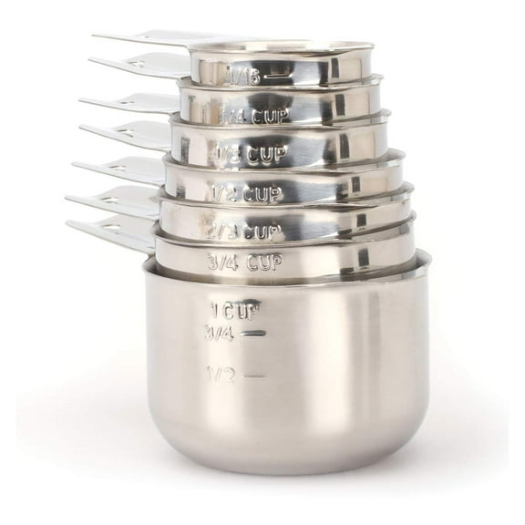 18/8 Stainless Steel Stackable Measuring Cups,7 Piece Set