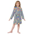 thumbnail image 6 of FORMRS Niños Bathrobe Unisex Hooded Robe Soft Plush Pajamas Sleepwear, Size 2-3T, Psychedelic Pattern, 6 of 7