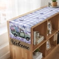 thumbnail image 6 of Purple Flowers Table Runner, Weeping Spring Floral Truck Butterfly Checkered Washable Cotton Linen Table Runners 48 Inches Long, Dresser Scarf Runner for Nightstand/Coffee/End Tables 13''x48'', 6 of 9