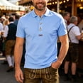 thumbnail image 2 of VeFlora Men's Oktoberfest Outfits, Short Sleeve Button Down Oktoberfest Shirts for Men, October Festival Dress Shirt, Casual Top for Oktoberfest, Party and Daily Wear(Light Blue/XL), 2 of 5