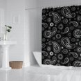 thumbnail image 3 of Extra Long Boho Shower Curtain 72x84 Inches - Vintage Floral & Tropical Leaves Pattern, Waterproof Bohemian Bathroom Decor with 12 Hooks, Tribal Rustic Style, 3 of 5